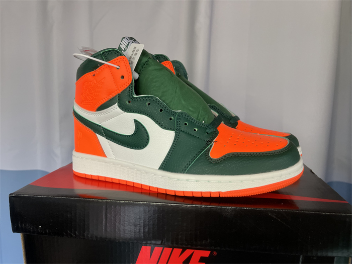 Women's Running Weapon Air Jordan 1 Green/White/Orange Shoes 0422 Women's Running Weapon Air Jordan 1 Green/White/Orange Shoes 0422